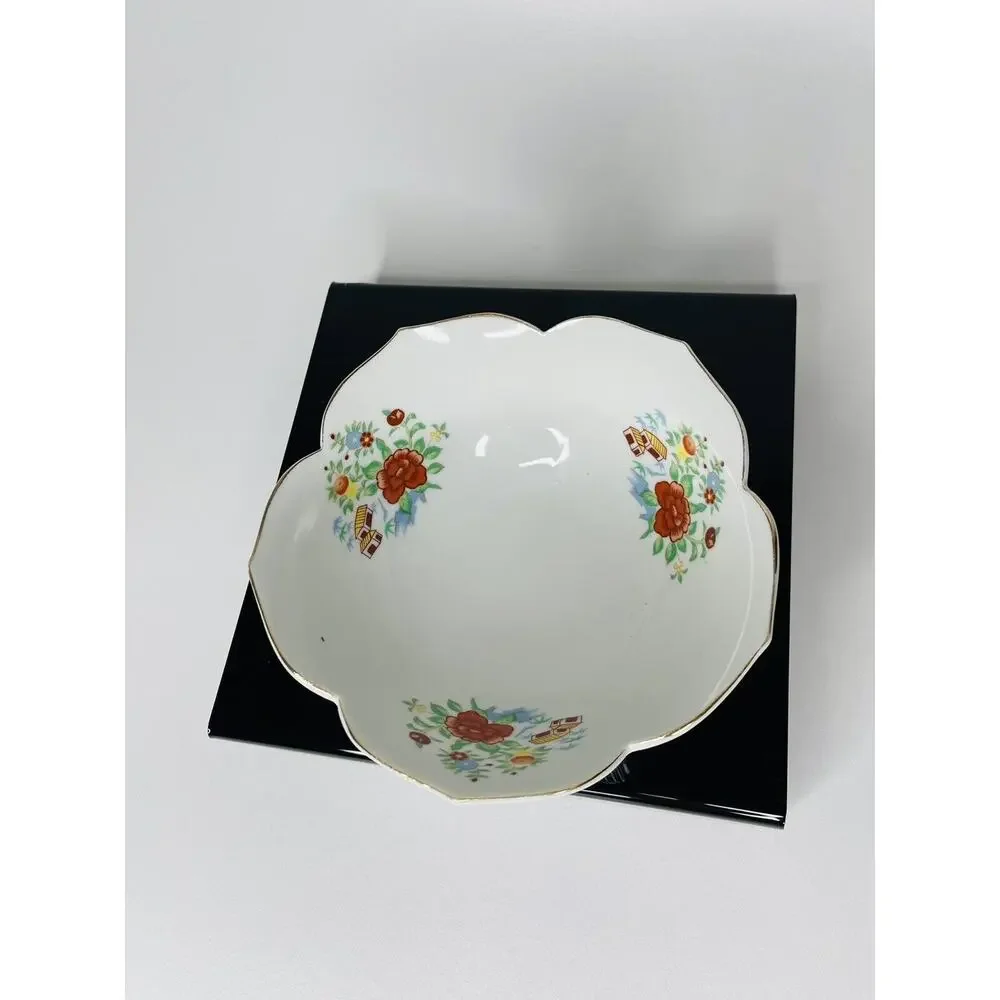 Bowl Miyako Porcelain Lotus Imari Ware Handcrafted Japan 7in Home Decor - Picture 7 of 8
